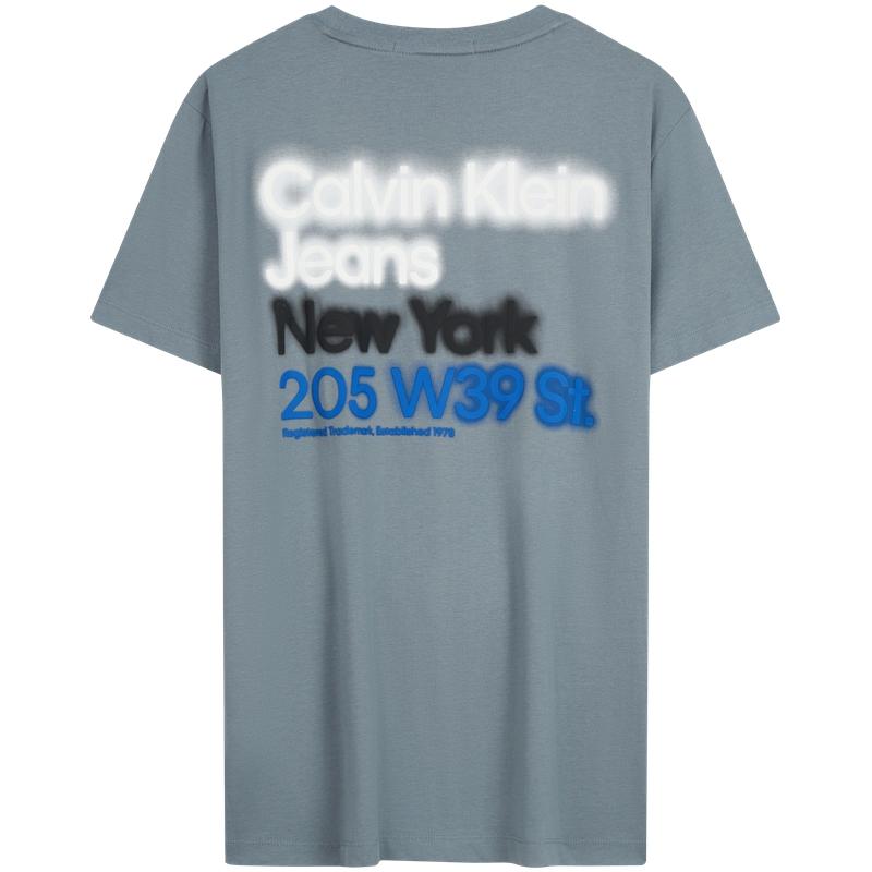 Calvin Klein Fashion Casual Colorful Printed Cotton Crew Neck Short Sleeve T-Shirt Men Tops Cloud-Gray J323314-1