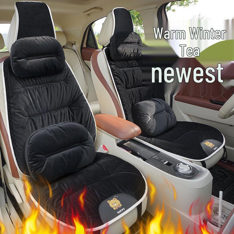 Deusa Bonita Estilo Coreano Inverno Almofada de Assento de Carro - Algodão Penugento, Grosso e Quente