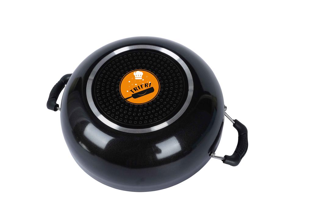 Trifri Non,Stick Kadai Turner With Lid  Non Stick Coating Induction Base Cookware Kitchen Accessories Cooking