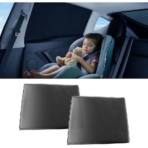 [Upgraded] DMJN Car Window Shade For Baby, [Nano-Ice-Crystal Coating] Efficient Block UV & Scorching Sun, Easy To Tall Side Automobile Privacy Shade