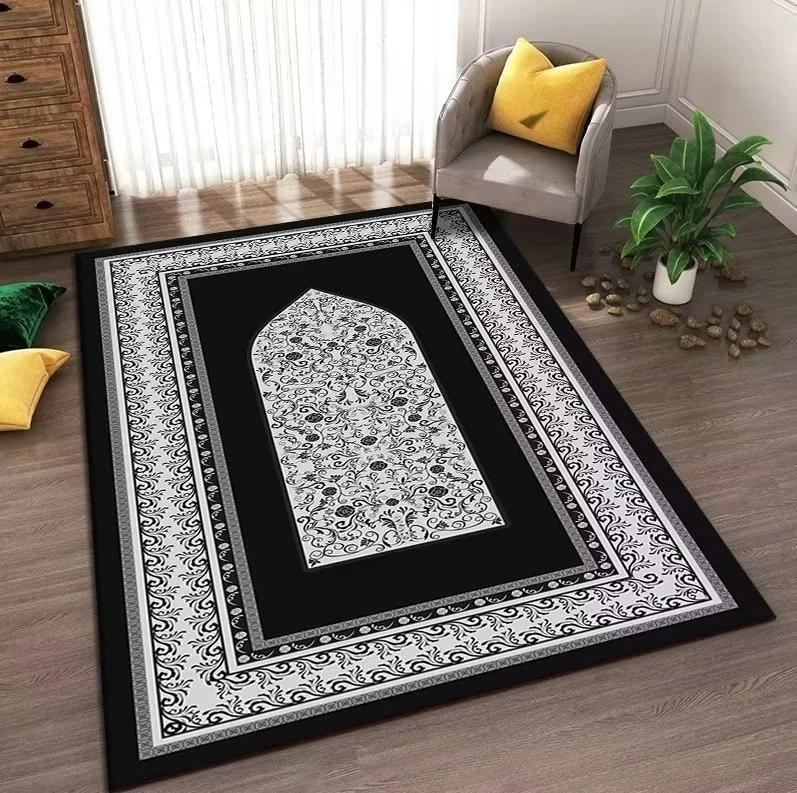 Islam Muslim Prayer Mat Living Room Decor Anti-slip Carpets Bedroom Bedside Soft Rug Entrance Doormat Machine Washable Carpet
