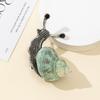 Vintage Silver Gold Alloy Snail Shell Brooch With Natural Shell Embellishments For Couples Gift