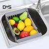 Scolapiatti in acciaio inossidabile, design retrattile, grande capacità, antiruggine, resistente alla corrosione, organizer per lavello da cucina
