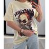 Loose Printed T-shirt Top Western Style New Fashion Print Letter Loose Cotton T-shirt Top