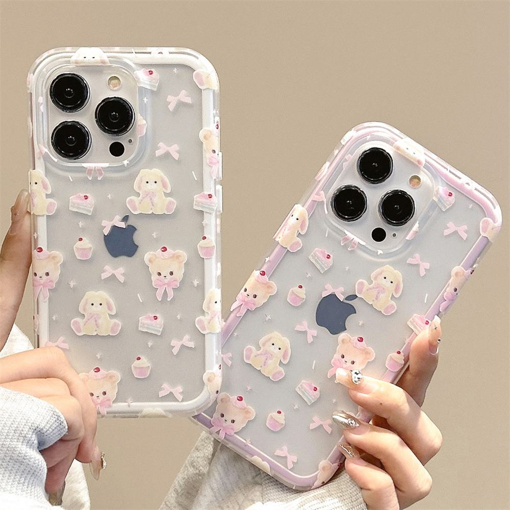 

«Чехол Apple Bear Cake для iPhone14pro — прозрачный «два в одном» для 13Promax»