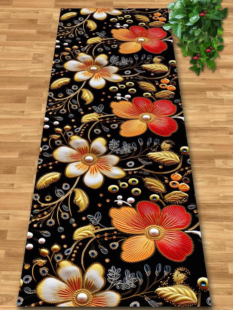 Kwiatowy Luksusowy Długi Dywanik Biegacz do Korytarza Przejście Dom Duży Dywan Schody Wygodny Trwały Zmywalna Mata Podłogowa