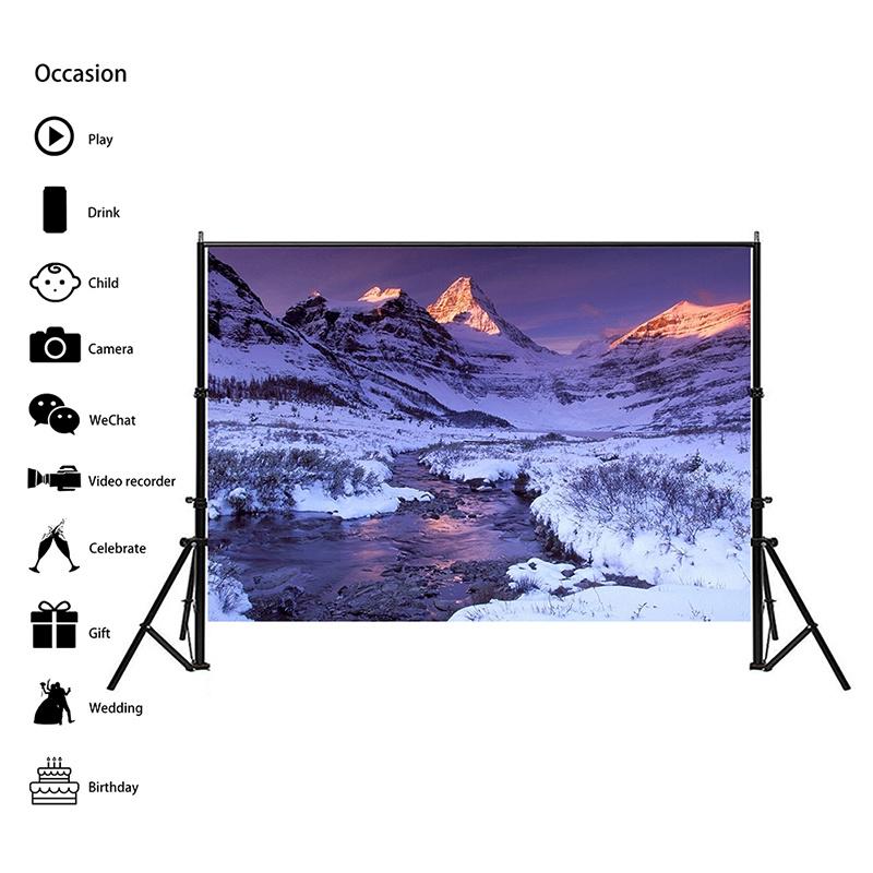 Winter Nature Landscape Photography Background Snow Mountain Forest Studio Photo Backdrops Christmas Theme Living Room Wall Hanging Tapestry Decor