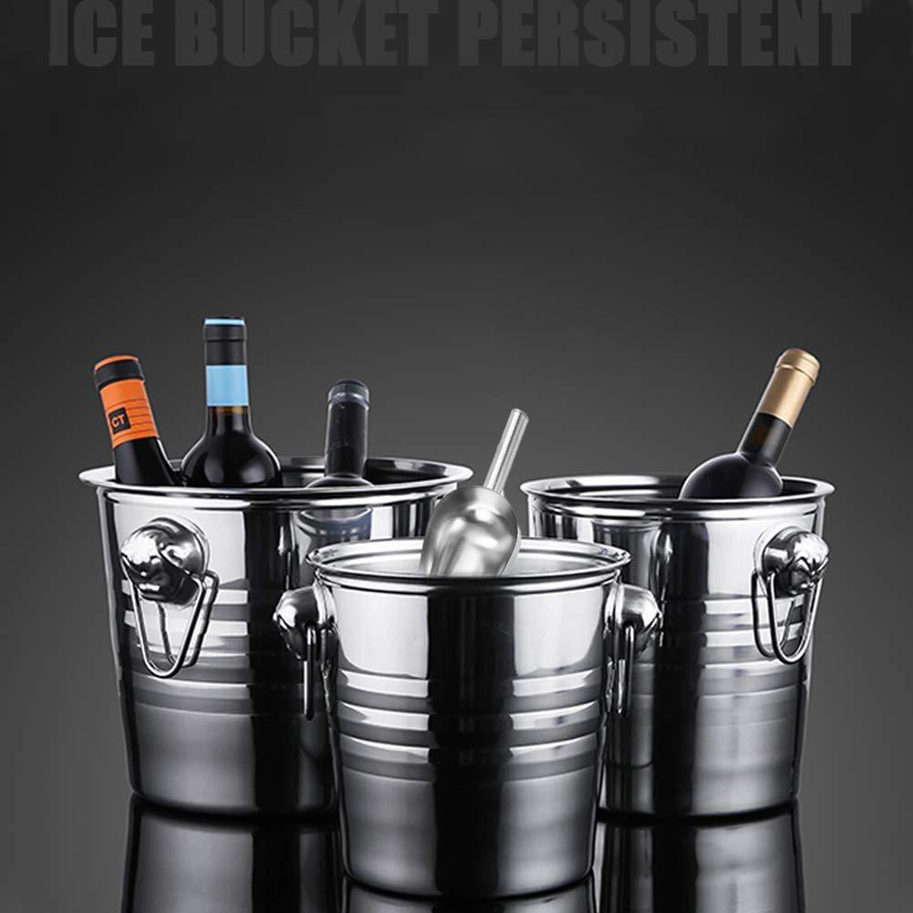 Weinkühler Eimer aus Edelstahl Doppelwandiger Weinflaschenkühler Halter Champagnerkühler Bierkühler Eis Eimer Ktv Bar Werkzeug