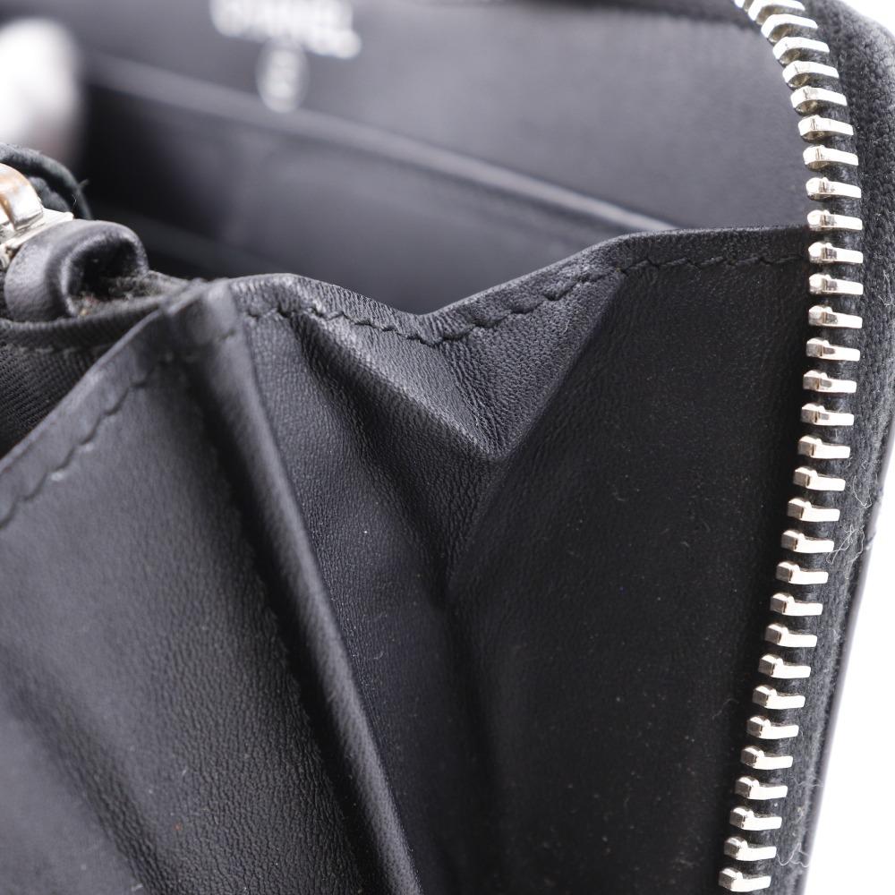 CHANEL brilliant Purse A50106 Zip Around black enamel Women Used