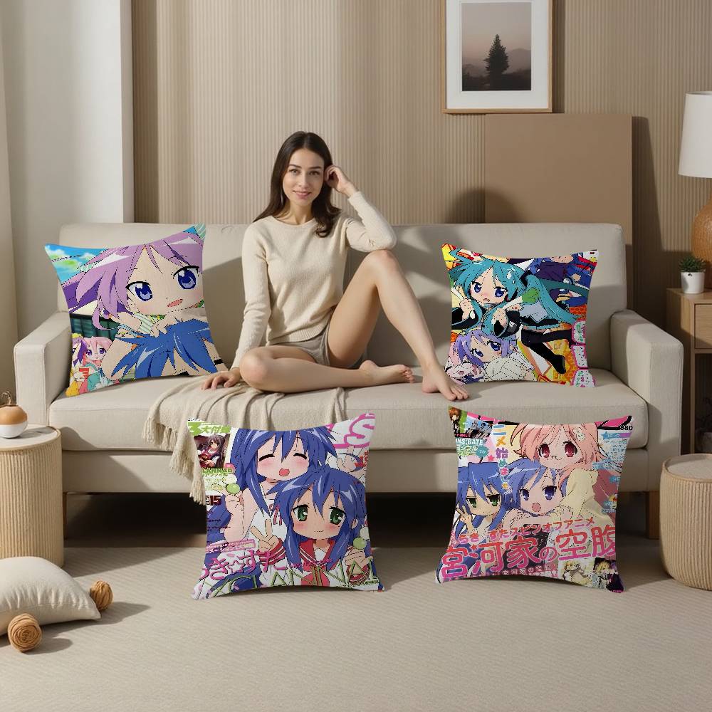 Anime Lucky Star Personalized Pillow Cover Kids Bedroom Wild Party Decor Pillowcase Kid Birthday Shower Gift