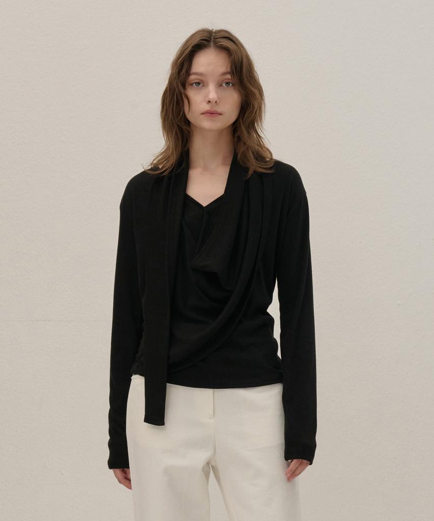 Kamino Tie Wrap Blouse Black