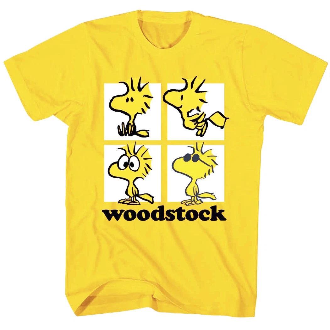 Peanuts Woodstock Squares 100% Cotton T-shirt Mens Tees Top XL