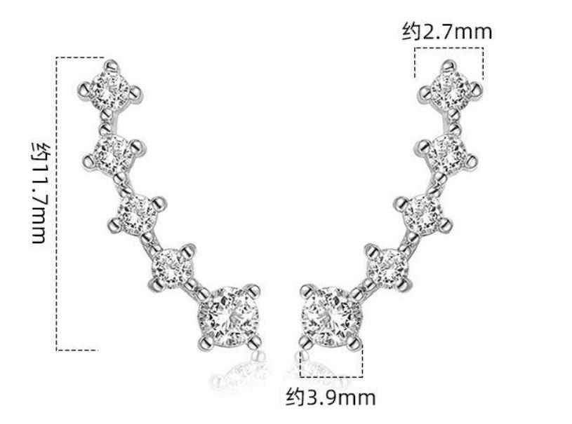 Real D Color Moissanite Diamond Earrings 925 Silver Sparkling Smile Stud Earrings for Women Jewelry Gift Oorbellen