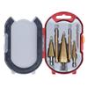 3Pcs Step Drill Bit Hex Shank Straight Grooved HSS Ti Coated 3Pcs Saw Drill Bit Round Shank