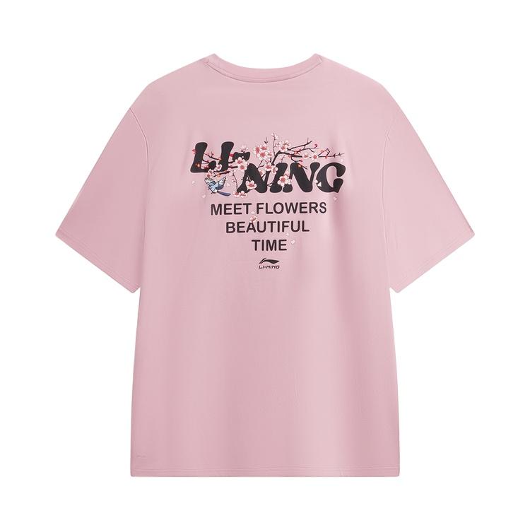 Li-Ning Round Neck Letter Pattern Printed Couple T-Shirt Unisex Tops ATSW371-4
