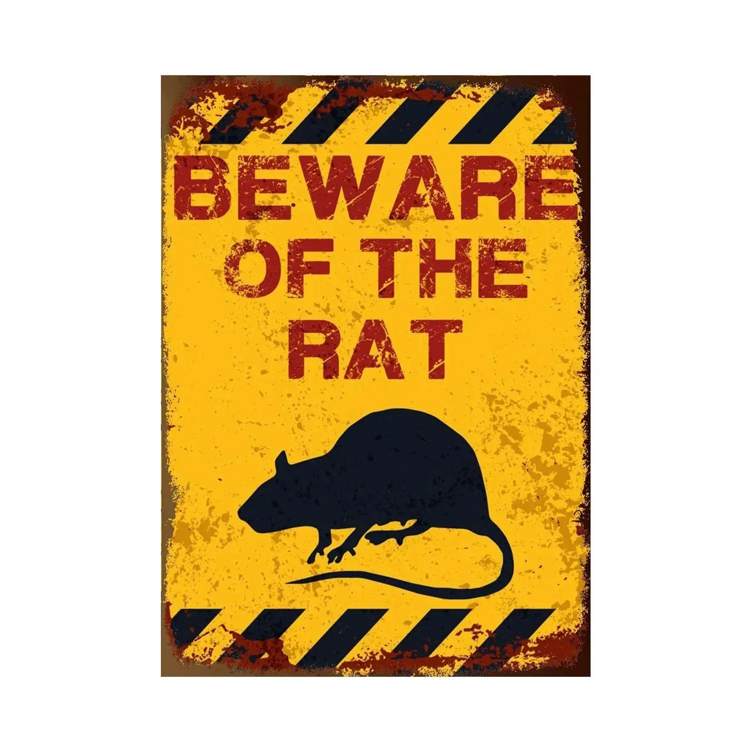 

BEWARE OF Rabbit Retro Plaque Metal Tin Signs Garden Decoration Mouse Monkey Wall Stickers Kraken Plate Animal Warning Sign 20x30cm（7.8x11.8inch）