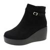 Fashion 2024 New Winter Shoes for Female Side Zip Platform Women's Ankle Boots Wedge Heel Casual Women's Shoes High Heel Ladies Boots