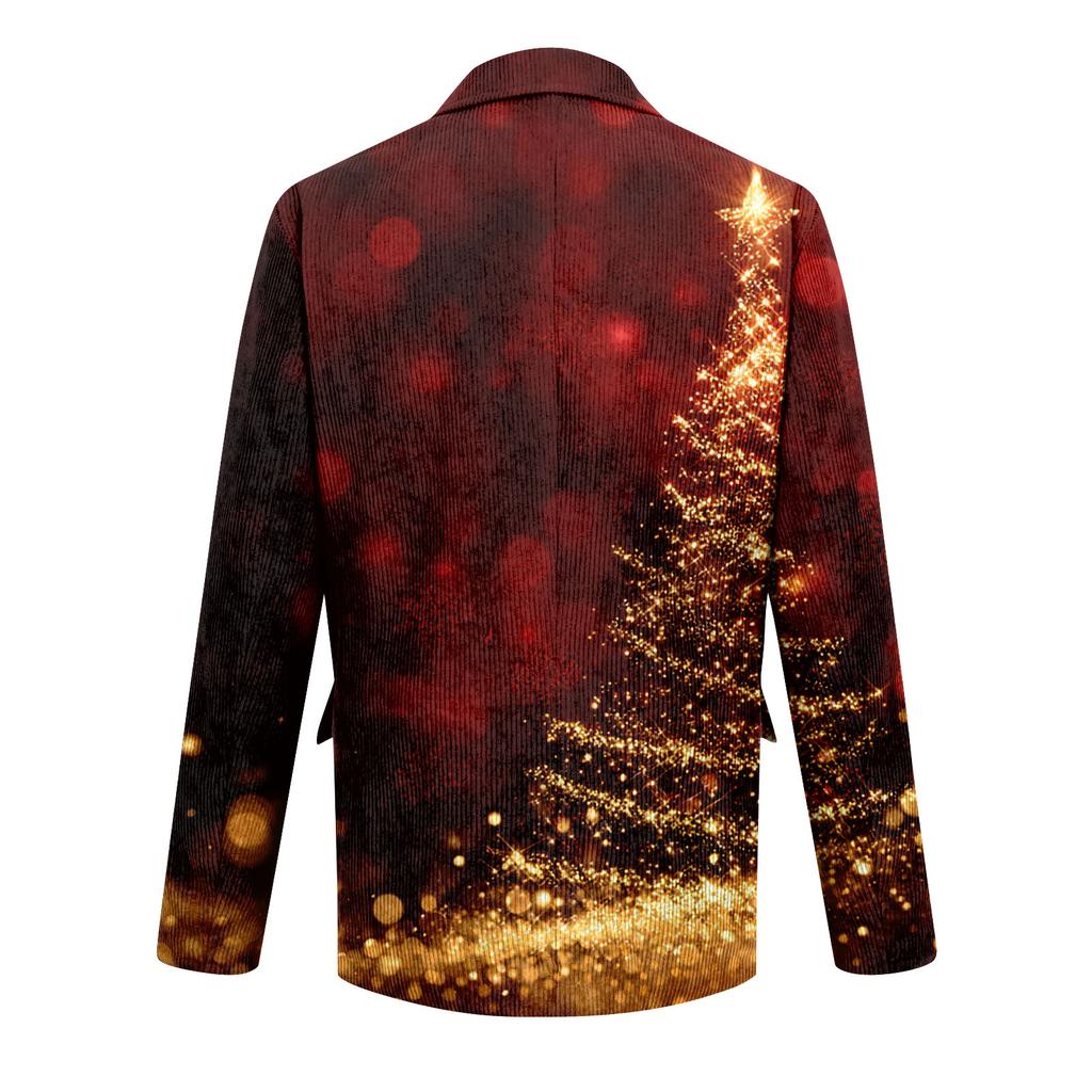 Herren Hässlicher Weihnachten Kord Warmtaschen Anzugjacke Strickjacke Herren Freizeitanzug