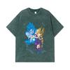 275 GSM Washed T-shirts 100% Cotton Dragon Ball V64 Gohan Goku Print Unisex Heavy Cotton T Shirt