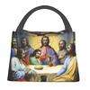 Divine Mercy Insulated Lunch Bags for Camping Travel Jesus Portable Cooler Thermal Lunch Box Women