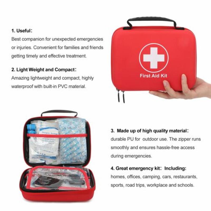 252 Pcs First Aid Kit Waterproof PU Portable Emergency Survival Medical Bag for Home Car Travel Outdoor Camping First Aid Suppli