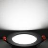 Sleek Black Recessed LED Downlight, Aluminum, Ultra-Thin, 6W-20W, 4-Inch, 12cm, All White Design for Engineering Ceiling.