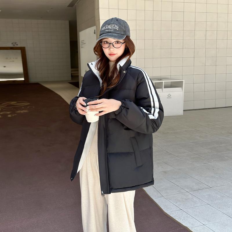 

New Autumn and Winter Loose Short Bread Suit Korean Stand Collar Thickened Cotton Suit Women s Jacket XXL