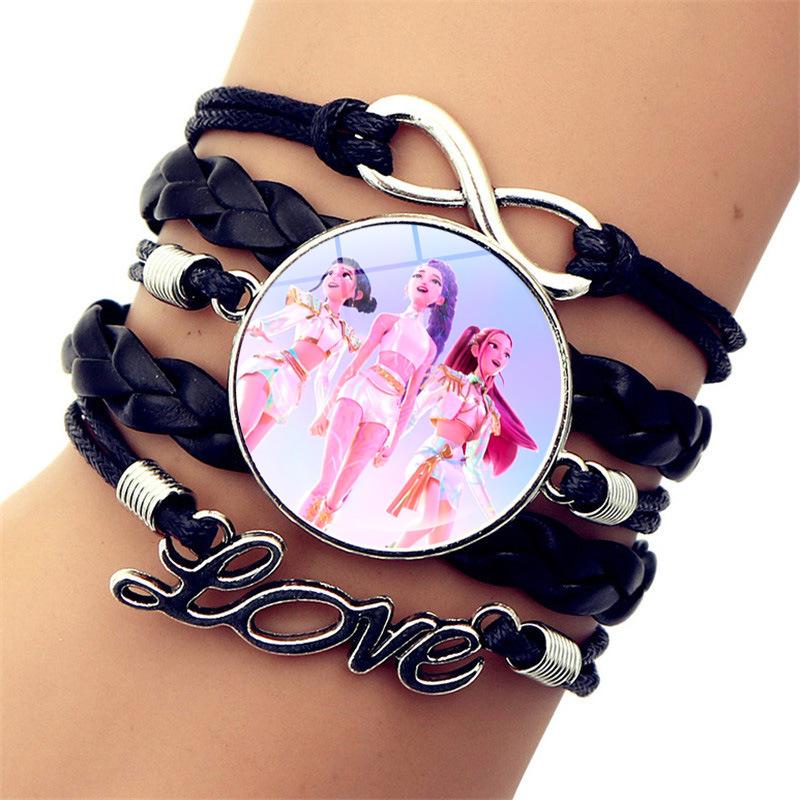 Anime Kpop Demon Hunters Cosplay Prop Rumi Mira Zoey Pulsera Trenzada Figura Pareja Pulseras Joyas Regalos Para Ni Os As Entertaining Safe