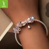 Dream Insect Series Diy Bracelet Beads, Purple Dragonfly Butterfly S925 Silver Beaded Accessories