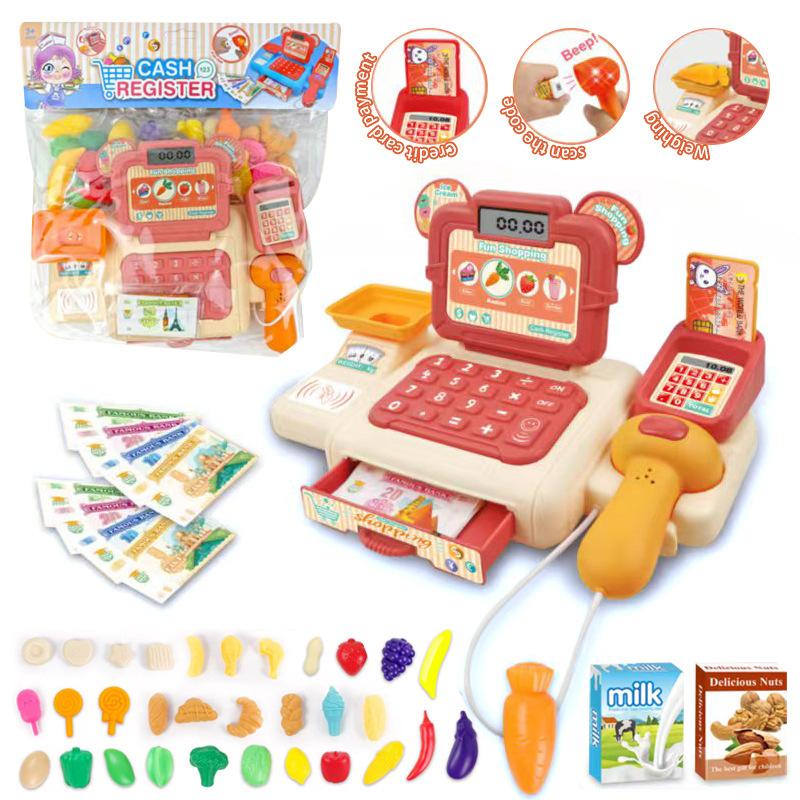 Simulation Shopping Cash House Toys Electronic Game Lighting And Sound Effects Supermarket Cashier Toys For children Gifi