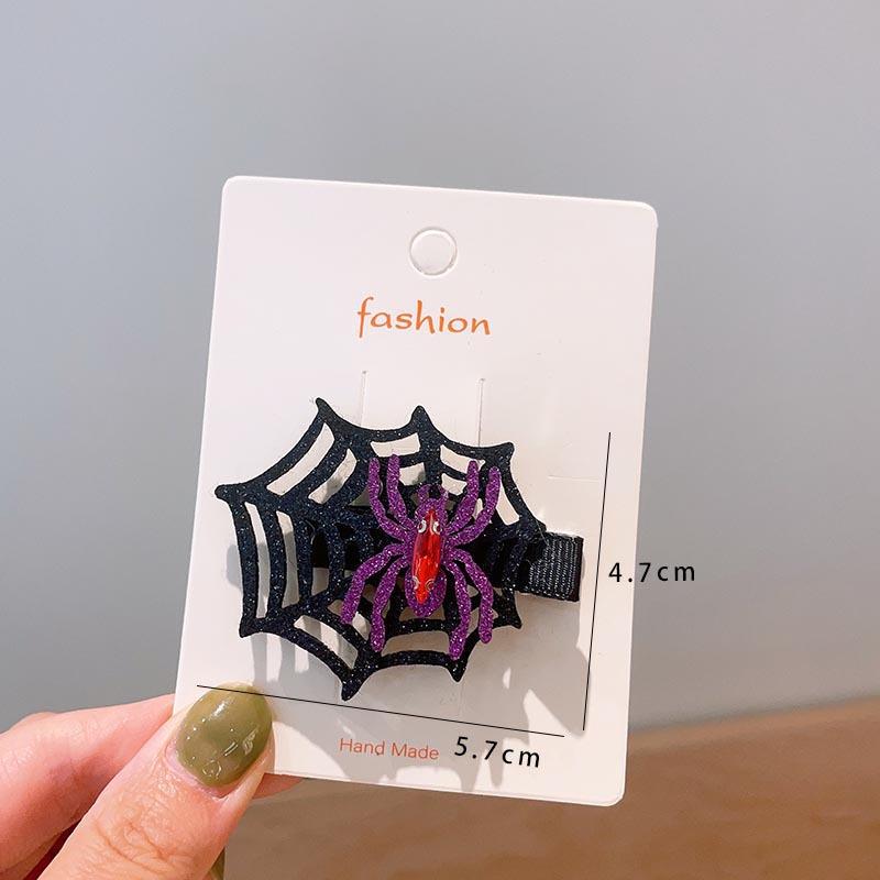 Halloween Children's Hair Accessories, Pumpkin Ghost, Funny Handmade Hair Clips, Black Bat Bow, Girl Party Hair Clips