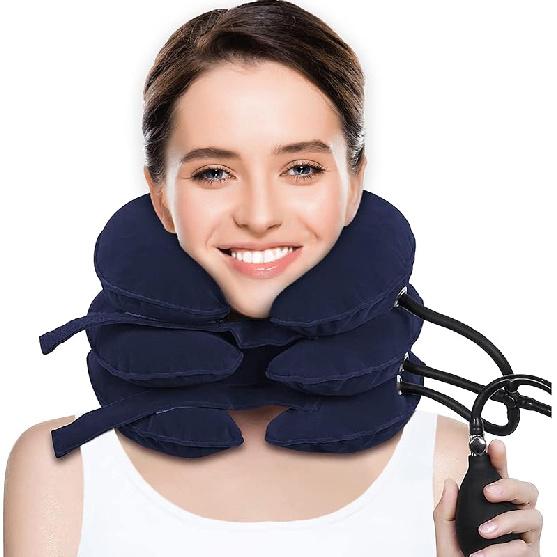 Neck Stretcher, Cervical Traction Device, Neck Traction Device, Cervical Neck Traction Device for Neck Pain Relief, Adjustable Inflatable Neck Brace,