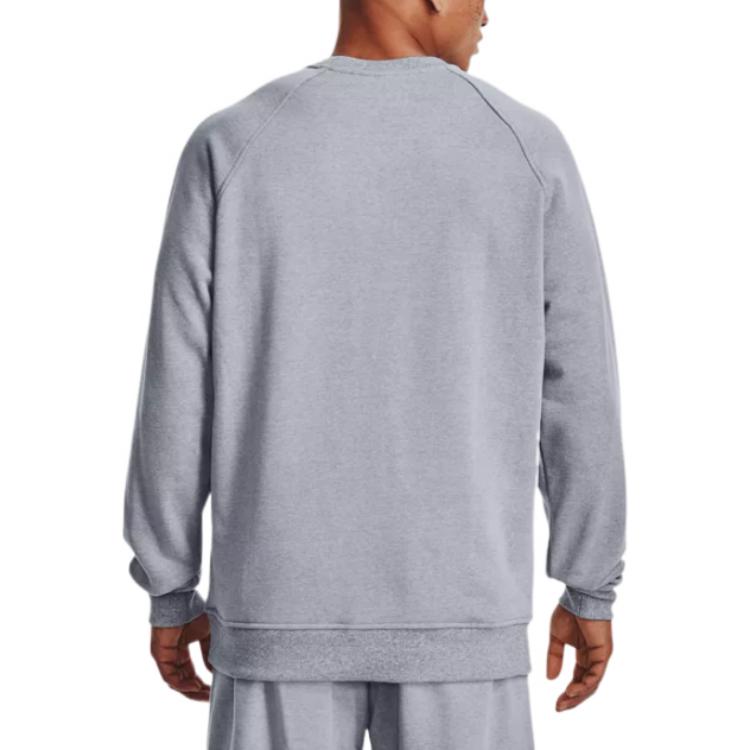 Under Armour Letter Print Crew Neck Pullover Sweatshirt Men Sweatshirt Gray 1373837-035