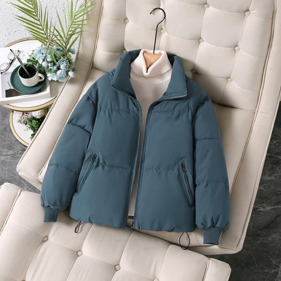 Women's Quilted Puffer Jacket Casual Baggy Zip Up Padded Down Coat Winter Thick Warm