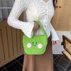 Adorable Plush Mini Shoulder Bag In White Yellow Green And Brown For Trendy Girls