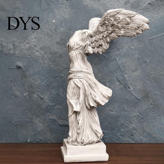 Desktop Statue Clear Carved Good Posture Spreading Wings Resin Women Sculpture European Style Victory Goddess Ornament Home Decor