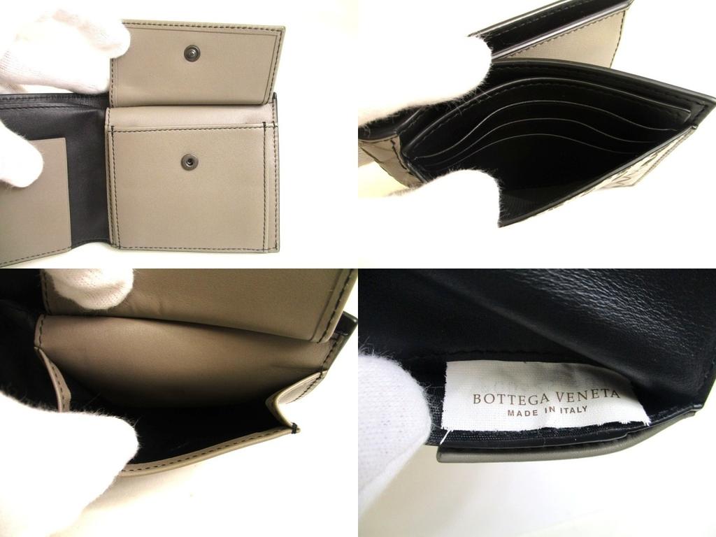 Authentic BOTTEGA VENETA Intrecciato Gray Leather Bifold Wallet Compact Wallet #a884  Refurbished
