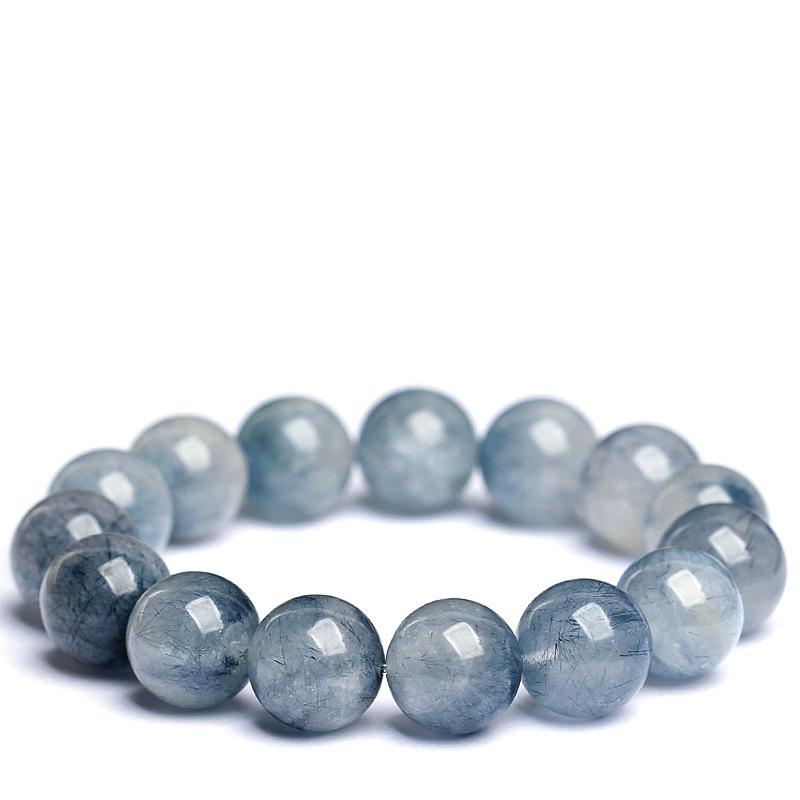 Hongchu Crystal Natural Venus Blue Rabbit Hair Crystal Bracelet Blue crystal rabbit hair crystal bead bracelet