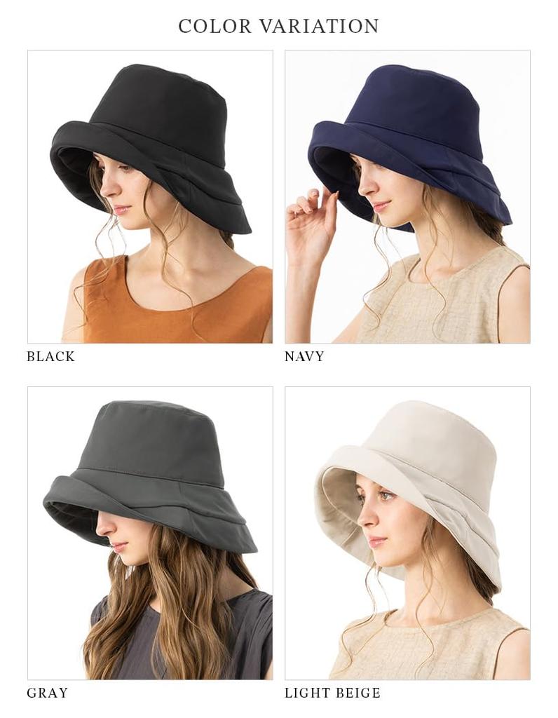 Hat for UV Large Wide UV Charmant Premium Ice Pack Neck UV Chin Adjustable Size Long Brim x [Loo&c] Loo&c Women, 100% Blackout, Protection, Size,