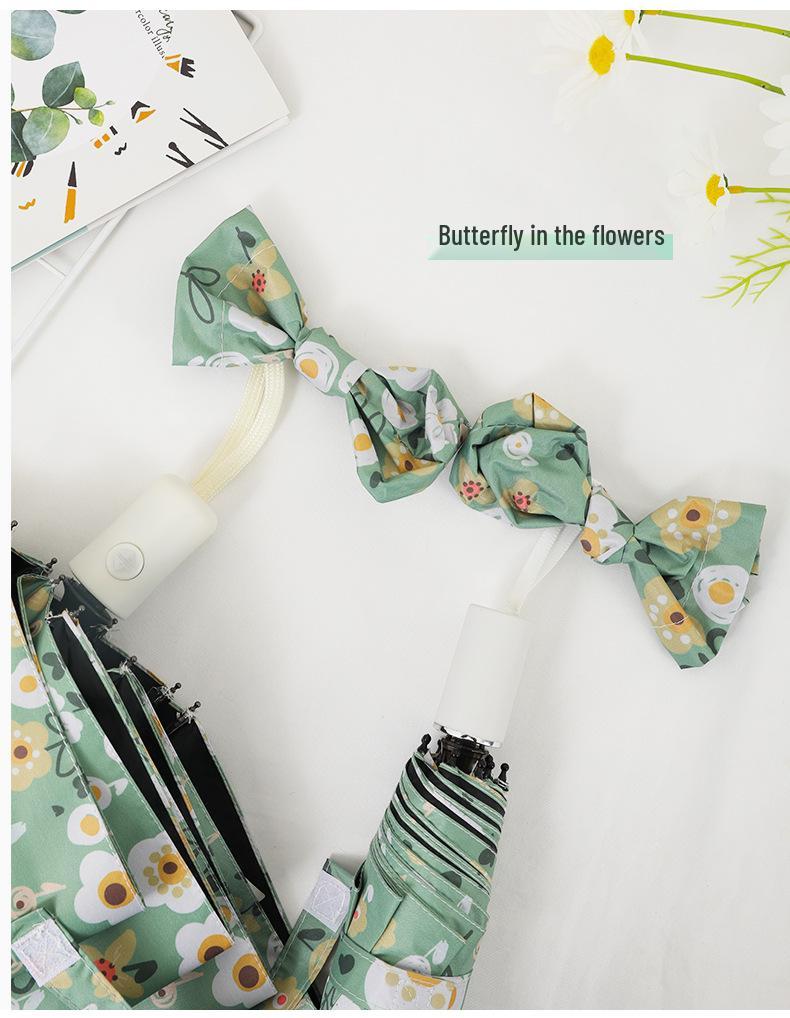 Fully Automatic Artistic Floral Umbrella, Women's Anti-UV Sun Protection, Folding Design