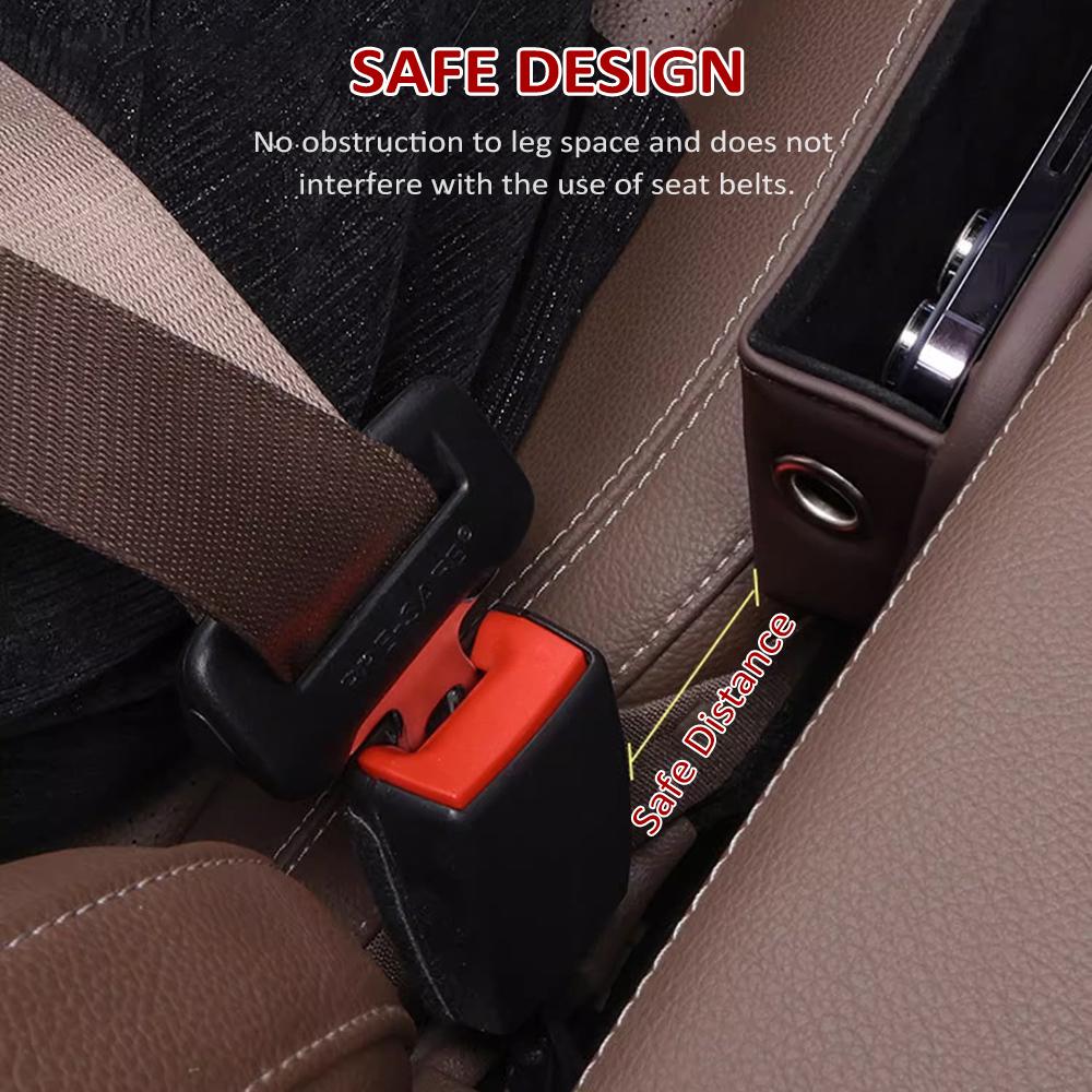 Car Seat Gap Filler Organizer, Auto Front Seat PU Leather Car Storage Box with Cup Holder, Car Organizer for Holding