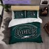 Set Biancheria da Letto in Microfibra con Fantasia Philadelphia Eagles 3 Pezzi Decorativo Copripiumino per Camera da Letto Uso Domestico