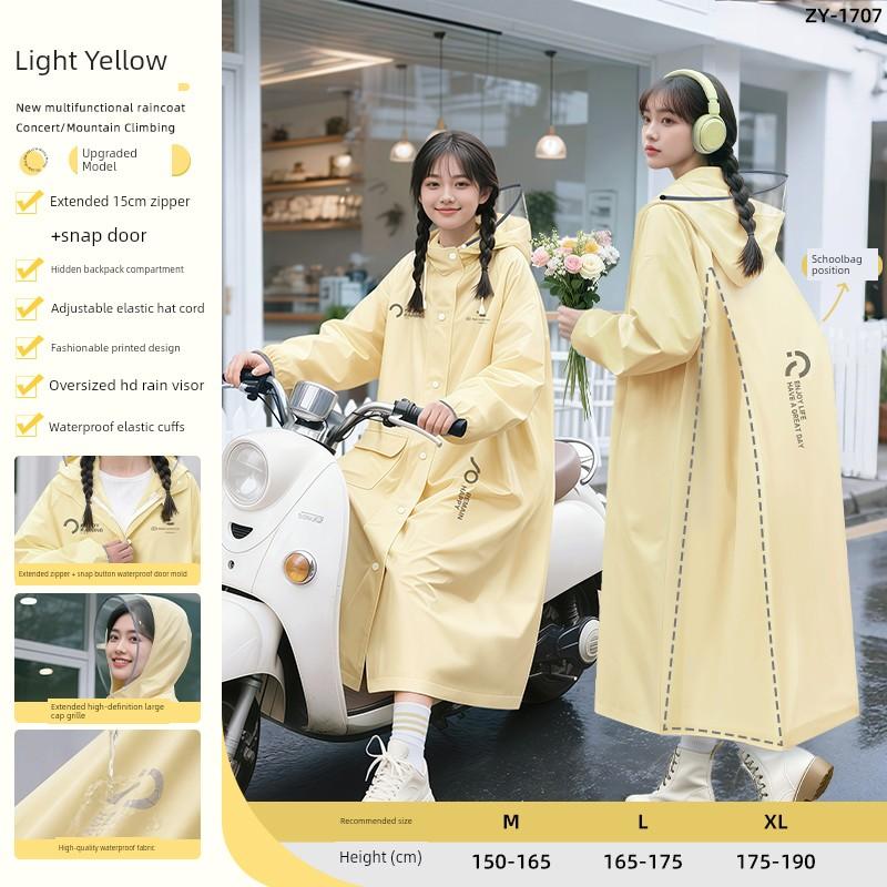 Raincoat for Electric Scooters, Women's Long Full-Body Raincoat, Storm-Proof, 2026 New Model, Adult Outerwear, One-Piece Design