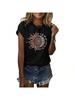 MaQiYa Wounisexs Graphic Tees Summer Vintage Short Sleeve Cotton Moon And Sun Printed T Shirts Tops