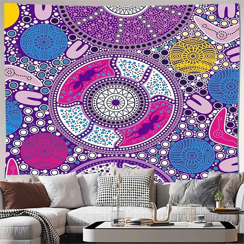 

Bohemian Wall Tapestry Hippie Room Decor Mandala Tapestry Aesthetic Room Decor Tribal Wall Hanging Psychedelic Home Decor Festiv 74x94cm(29x37in)