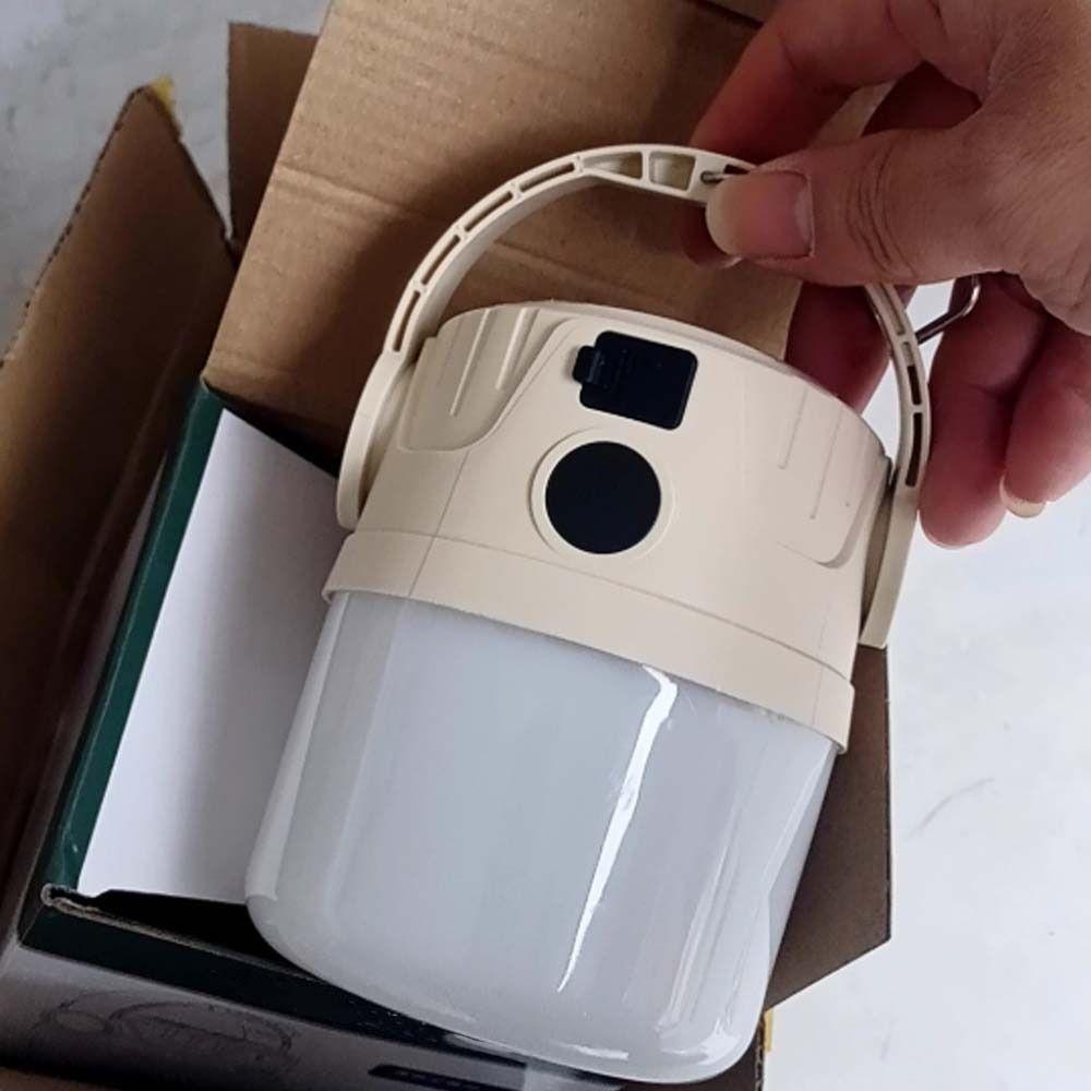 With Output Beige Tent Lamp Dimmable Hanging Lights Portable Solar Camping Light  Travel