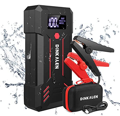 

DINKALEN Пусковий пристрій, 12V Акумулятор, Пусковий пристрій двигуна, 23800mAh, Максимальний струм 3000A, РК-дисплей, Швидка зарядка, Включено ліхтар, Автомобільні інструменти, Зруч