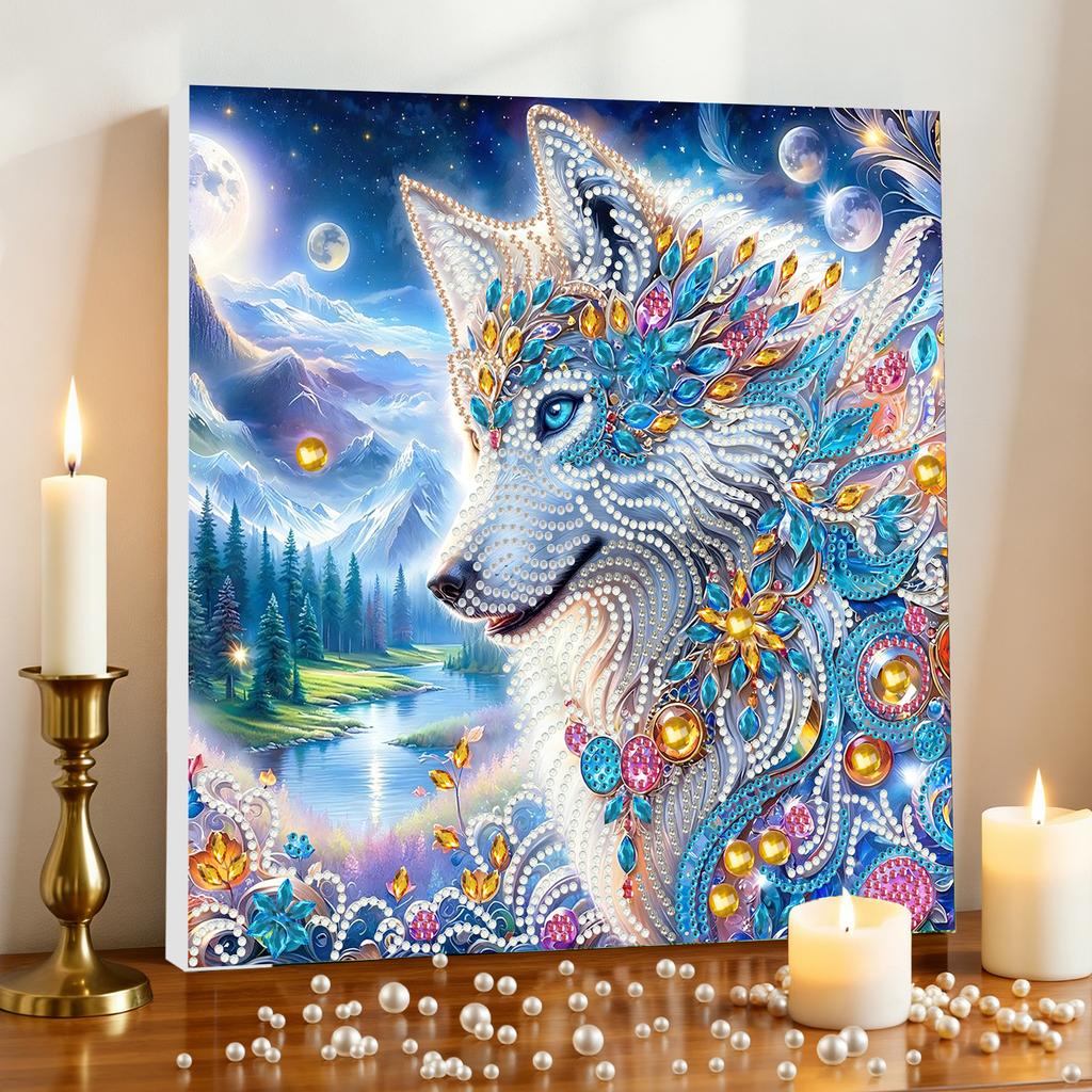 DIY Special Shape Drill Art Craft Pearl Diamond Painting with Frame 25x25cm Diamond Art Pearl Painting Kit for Adults Home Decor