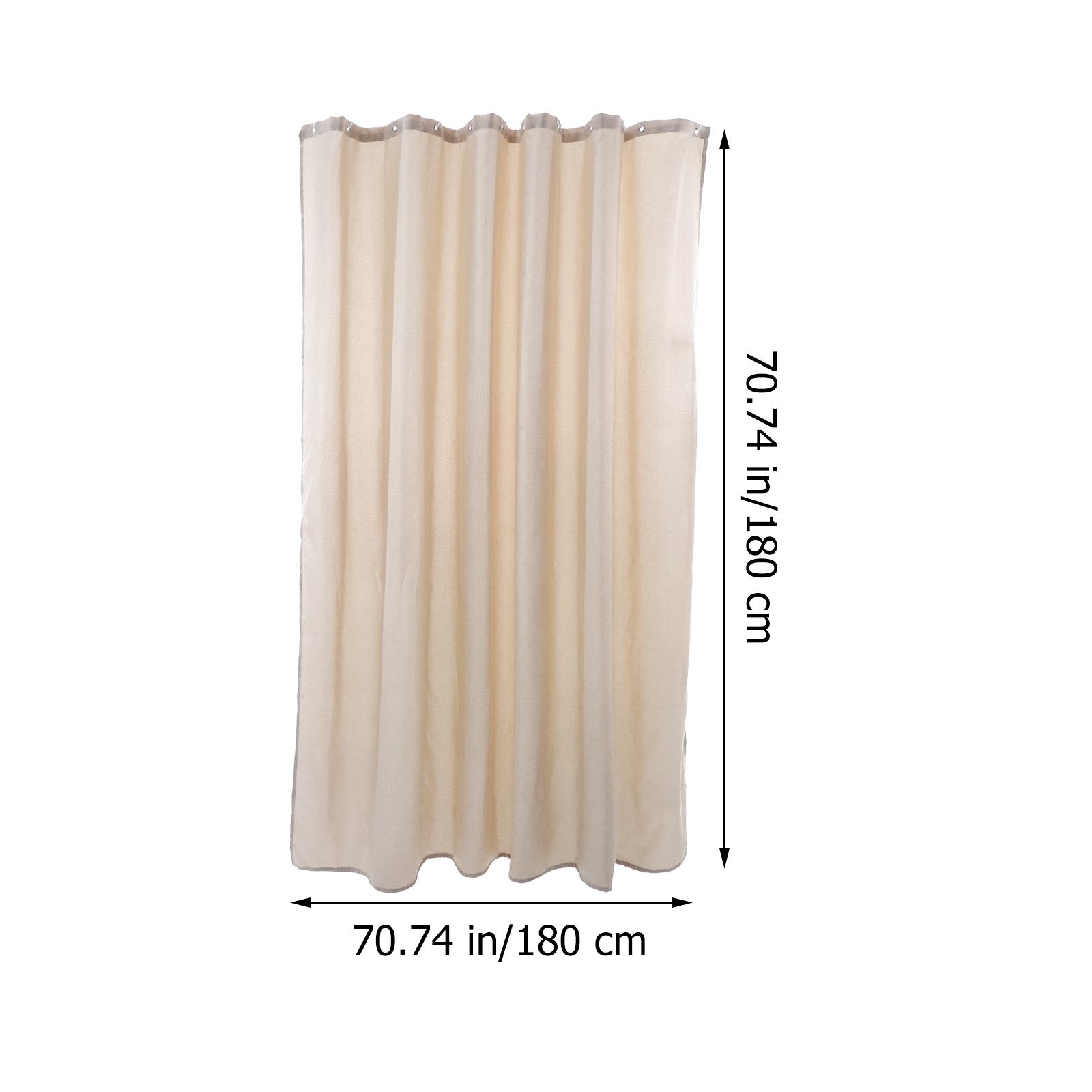 Solid Color Waterproof Shower Curtain Linen Style Washable Hanging Bathroom Curtain Hotel Dorm Bath Decoration