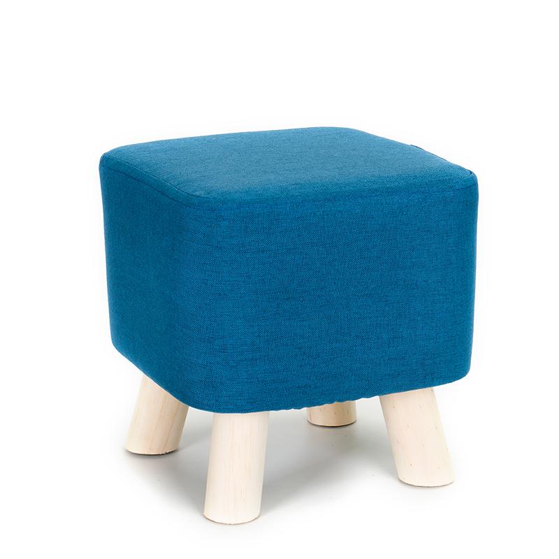 1Pc Elastic Ottoman Cover Solid Color Fabric Stool Covers Square Footrest Covers All-Inclusive Anti Slip Footstool Slipcovers